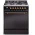 Ilve Nostalgie II Collection UP30QNMPBKG - 30 Inch Freestanding Dual Fuel Range in Front View