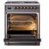 Ilve Nostalgie II Collection UP30QNMPMGB - 30 Inch Freestanding Dual Fuel Range in Opened View