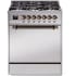 Ilve Nostalgie II Collection UP30QNMPSSBLP - 30 Inch Freestanding Dual Fuel Range in Front View