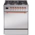 Ilve Nostalgie II Collection UP30QNMPSSP - 30 Inch Freestanding Dual Fuel Range in Front View