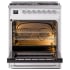 Ilve Nostalgie II Collection UP30QNMPWHCLP - 30 Inch Freestanding Dual Fuel Range in Opened View