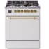 Ilve Nostalgie II Collection UP30QNMPWHGLP - 30 Inch Freestanding Dual Fuel Range in Front View