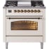 Ilve Nostalgie II Collection UP36FNMPAWBLP - 36 Inch Freestanding Dual Fuel Range in Front View