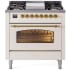 Ilve Nostalgie II Collection UP36FNMPAWGLP - 36 Inch Freestanding Dual Fuel Range in Front View