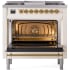 Ilve Nostalgie II Collection UP36FNMPAWGLP - 36 Inch Freestanding Dual Fuel Range in Opened View