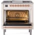 Ilve Nostalgie II Collection UP36FNMPAWP - 36 Inch Freestanding Dual Fuel Range in Opened View