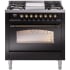 Ilve Nostalgie II Collection UP36FNMPBKBLP - 36 Inch Freestanding Dual Fuel Range in Front View