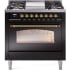 Ilve Nostalgie II Collection UP36FNMPBKG - 36 Inch Freestanding Dual Fuel Range in Front View