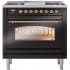 Ilve Nostalgie II Collection UP36FNMPBKG - 36 Inch Freestanding Dual Fuel Range in Front View
