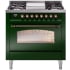 Ilve Nostalgie II Collection UP36FNMPEGB - 36 Inch Freestanding Dual Fuel Range in Front View