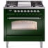 Ilve Nostalgie II Collection UP36FNMPEGC - 36 Inch Freestanding Dual Fuel Range in Front View