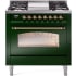 Ilve Nostalgie II Collection UP36FNMPEGGLP - 36 Inch Freestanding Dual Fuel Range in Front View
