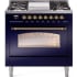 Ilve Nostalgie II Collection UP36FNMPMBG - 36 Inch Freestanding Dual Fuel Range in Front View