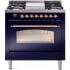 Ilve Nostalgie II Collection UP36FNMPMBP - 36 Inch Freestanding Dual Fuel Range in Front View