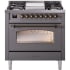 Ilve Nostalgie II Collection UP36FNMPMGBLP - 36 Inch Freestanding Dual Fuel Range in Front View