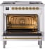 Ilve Nostalgie II Collection UP36FNMPRAGLP - 36 Inch Freestanding Dual Fuel Range in Opened View