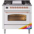 Ilve Nostalgie II Collection UP36FNMPRAPLP - 36 Inch Freestanding Dual Fuel Range in Front View