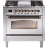 Ilve Nostalgie II Collection UP36FNMPSSBLP - 36 Inch Freestanding Dual Fuel Range in Front View