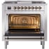 Ilve Nostalgie II Collection UP36FNMPSSBLP - 36 Inch Freestanding Dual Fuel Range in Opened View