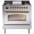 Ilve Nostalgie II Collection UP36FNMPSSG - 36 Inch Freestanding Dual Fuel Range in Front View