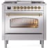 Ilve Nostalgie II Collection UP36FNMPSSG - 36 Inch Freestanding Dual Fuel Range in Front View