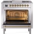 Ilve Nostalgie II Collection UP36FNMPSSG - 36 Inch Freestanding Dual Fuel Range in Opened View