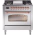 Ilve Nostalgie II Collection UP36FNMPSSP - 36 Inch Freestanding Dual Fuel Range in Front View