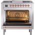 Ilve Nostalgie II Collection UP36FNMPSSP - 36 Inch Freestanding Dual Fuel Range in Opened View