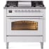 Ilve Nostalgie II Collection UP36FNMPWHC - 36 Inch Freestanding Dual Fuel Range in Front View