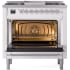 Ilve Nostalgie II Collection UP36FNMPWHC - 36 Inch Freestanding Dual Fuel Range in Opened View
