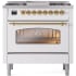 Ilve Nostalgie II Collection UP36FNMPWHG - 36 Inch Freestanding Dual Fuel Range in Front View