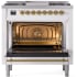 Ilve Nostalgie II Collection UP36FNMPWHG - 36 Inch Freestanding Dual Fuel Range in Opened View