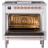 Ilve Nostalgie II Collection UP36FNMPWHPLP - 36 Inch Freestanding Dual Fuel Range in Opened View