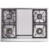 Ilve Nostalgie II Collection UP36FNMPEGB - 36 Inch Freestanding Dual Fuel Range in Cooktop View