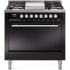 Ilve Professional Plus II UP36FQMPBKLP - 36 Inch Solid Door Freestanding Dual Fuel Range with 6 Sealed Burner