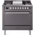 Ilve Professional Plus II UP36FQMPMGLP - 36 Inch Solid Door Freestanding Dual Fuel Range with 6 Sealed Burner