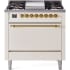 Ilve Nostalgie II Collection UP36FQNMPAWG - 36 Inch Freestanding Dual Fuel Range in Front View