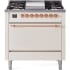 Ilve Nostalgie II Collection UP36FQNMPAWP - 36 Inch Freestanding Dual Fuel Range in Front View