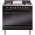 Ilve Nostalgie II Collection UP36FQNMPBKBLP - 36 Inch Freestanding Dual Fuel Range in Front View