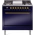 Ilve Nostalgie II Collection UP36FQNMPMBGLP - 36 Inch Freestanding Dual Fuel Range in Front View