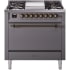 Ilve Nostalgie II Collection UP36FQNMPMGB - 36 Inch Freestanding Dual Fuel Range in Front View