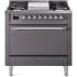 Ilve Nostalgie II Collection UP36FQNMPMGC - 36 Inch Freestanding Dual Fuel Range in Front View