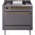 Ilve Nostalgie II Collection UP36FQNMPMGG - 36 Inch Freestanding Dual Fuel Range in Front View