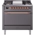 Ilve Nostalgie II Collection UP36FQNMPMGP - 36 Inch Freestanding Dual Fuel Range in Front View