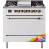 Ilve Nostalgie II Collection UP36FQNMPRAB - 36 Inch Freestanding Dual Fuel Range in Front View