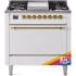 Ilve Nostalgie II Collection UP36FQNMPRAGLP - 36 Inch Freestanding Dual Fuel Range in Front View