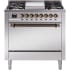 Ilve Nostalgie II Collection UP36FQNMPSSB - 36 Inch Freestanding Dual Fuel Range in Front View