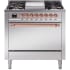 Ilve Nostalgie II Collection UP36FQNMPSSP - 36 Inch Freestanding Dual Fuel Range in Front View