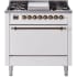 Ilve Nostalgie II Collection UP36FQNMPWHBLP - 36 Inch Freestanding Dual Fuel Range in Front View