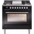 Ilve Professional Plus II UP36FWMPBKLP - 36 Inch Triple Glass Door Freestanding Dual Fuel Range with 6 Sealed Burner and Griddle